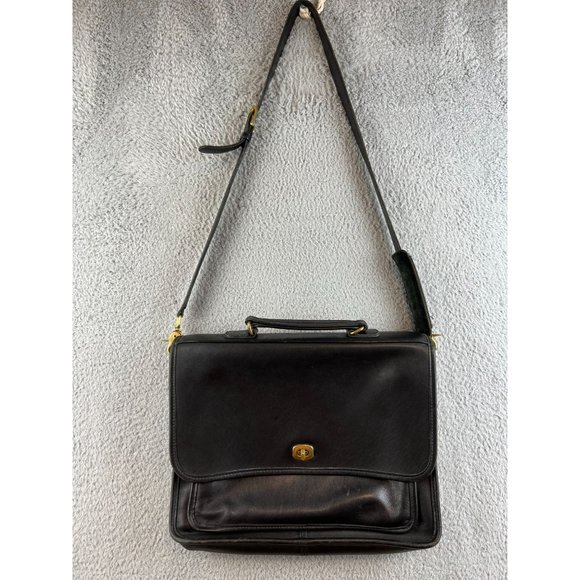 Coach Bags Vintage Black Coach 581 Leather Messenger Crossbody Bag Poshmark